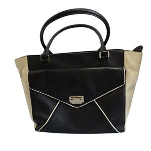 Kate Spade Tote Handbag Black & White Leather Johanna